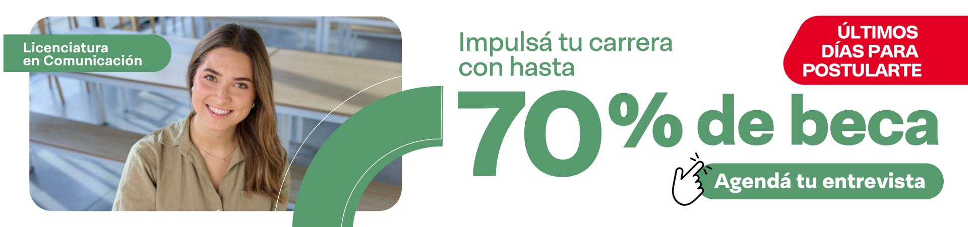 Beca FCOM 70% - Impulsá tu carrera con hasta 70% de beca