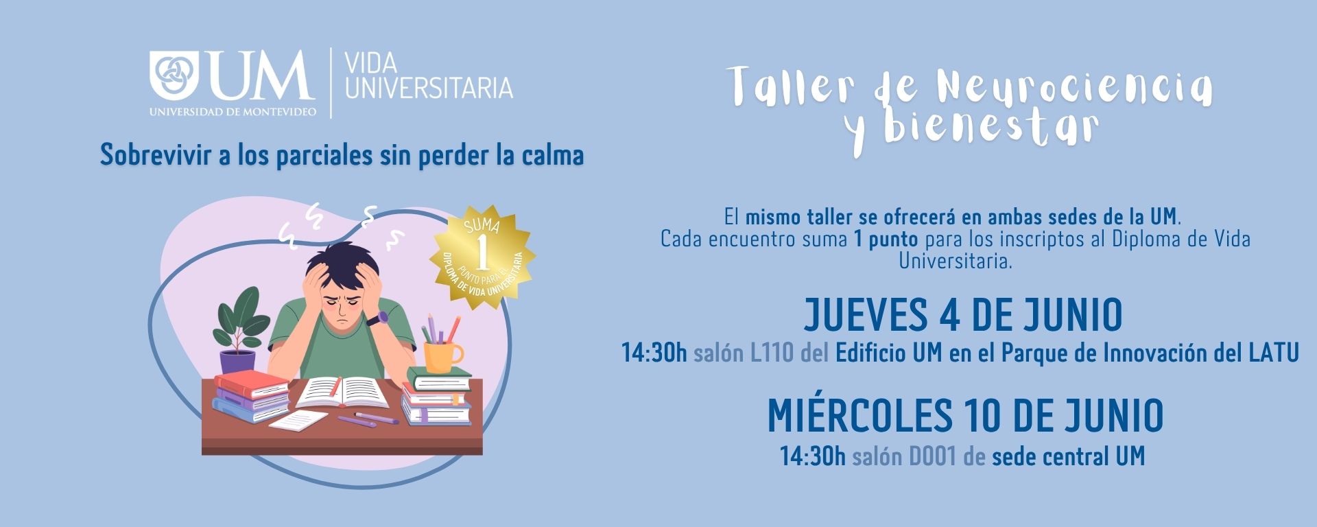Taller de Neurociencia y bienestar: manejo del estrés en el estudio
