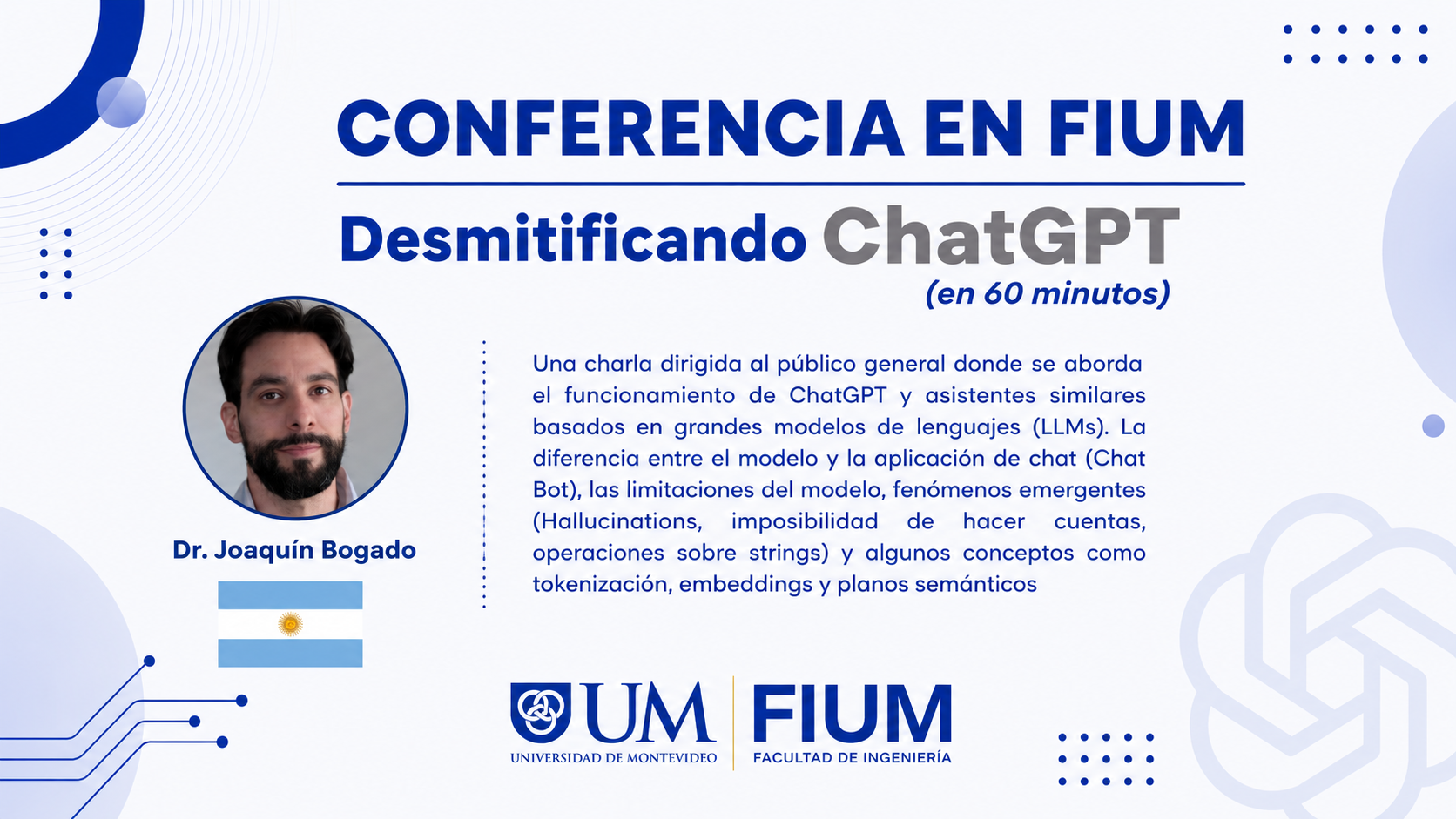 Conferencia en FIUM- Desmitificando ChatGPT (en 60 minutos)