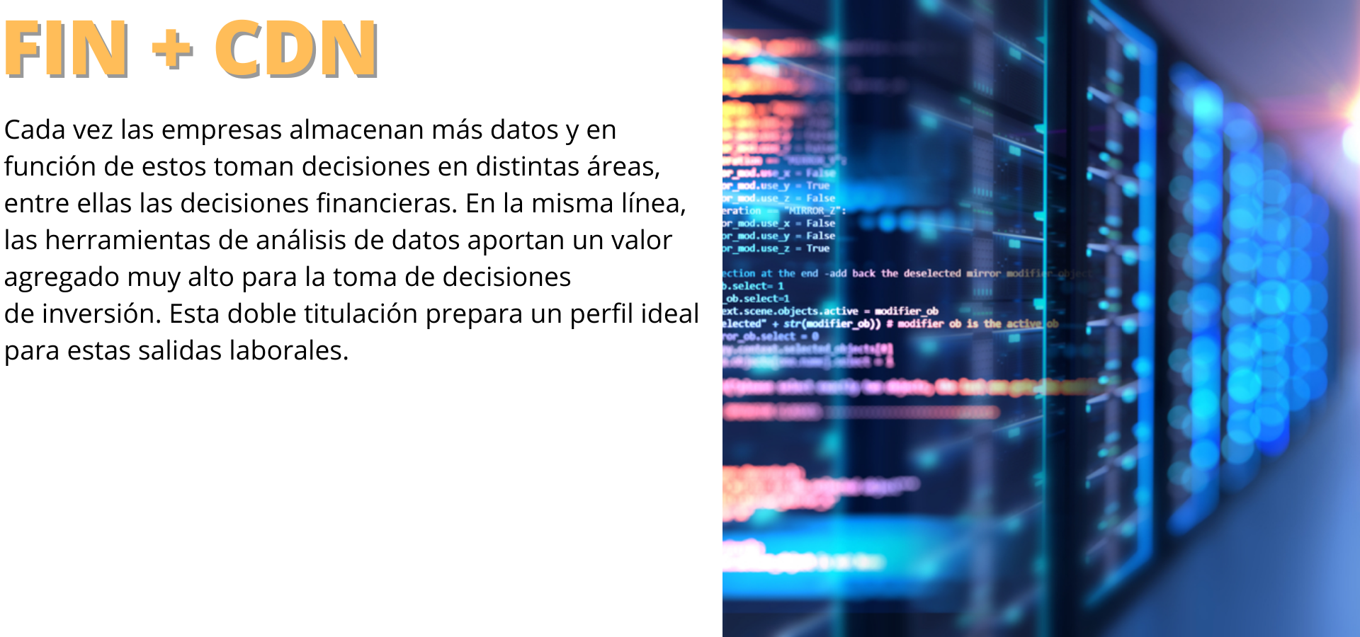 Finanzas + Ciencia de Datos para Negocios  