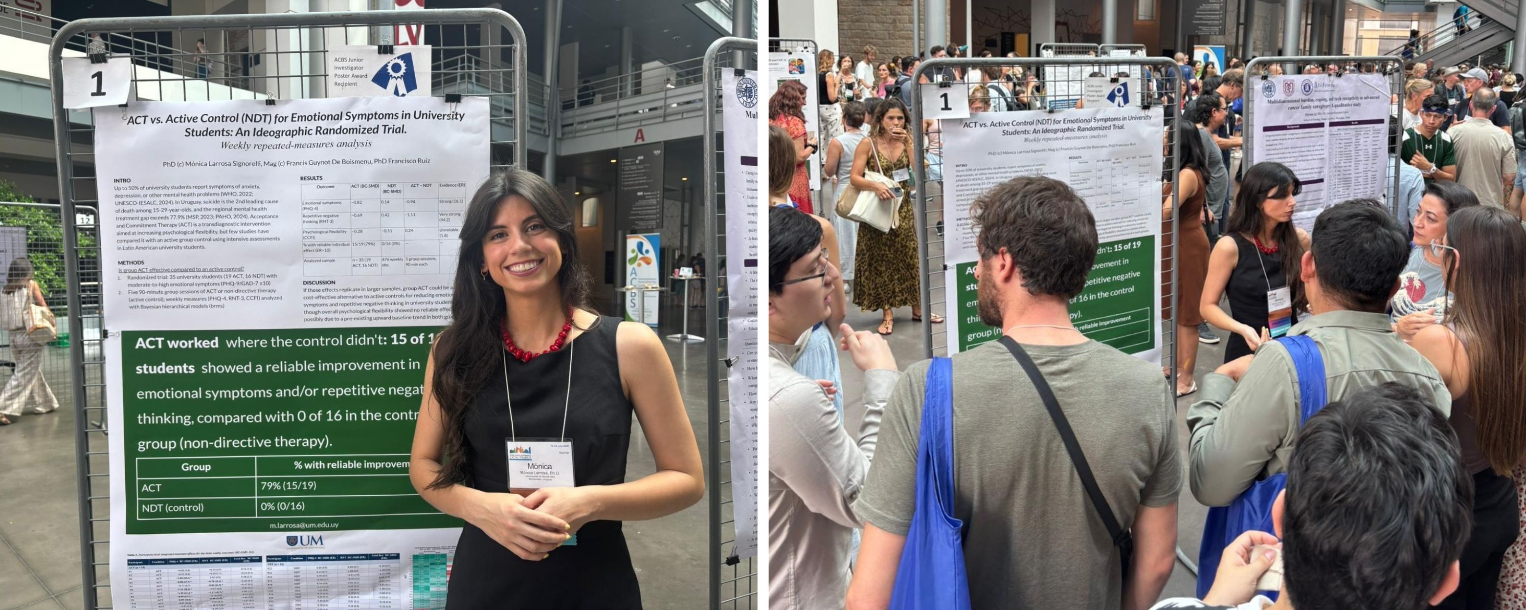 Mónica Larrosa Signorelli fue premiada en la Conferencia Mundial de ACBS