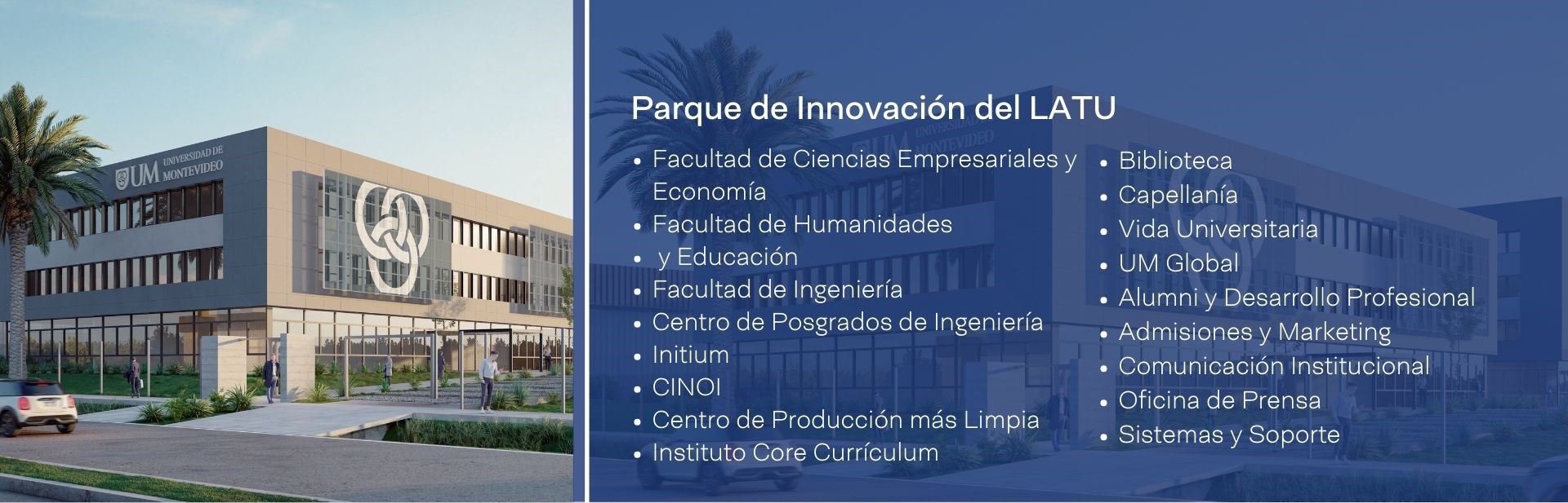 facultades y servicios edificio UM en LATU