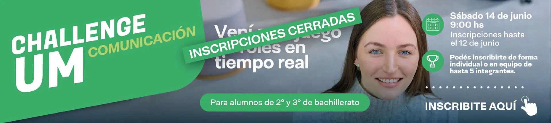 Banner Challenge Yo Comunicador INSCRIPCIONES CERRADAS