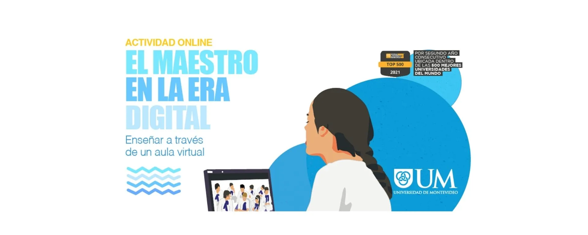 El maestro en la era digital, folleto con joven frente a computadora El maestro en la era digital, folleto con joven frente a computadora