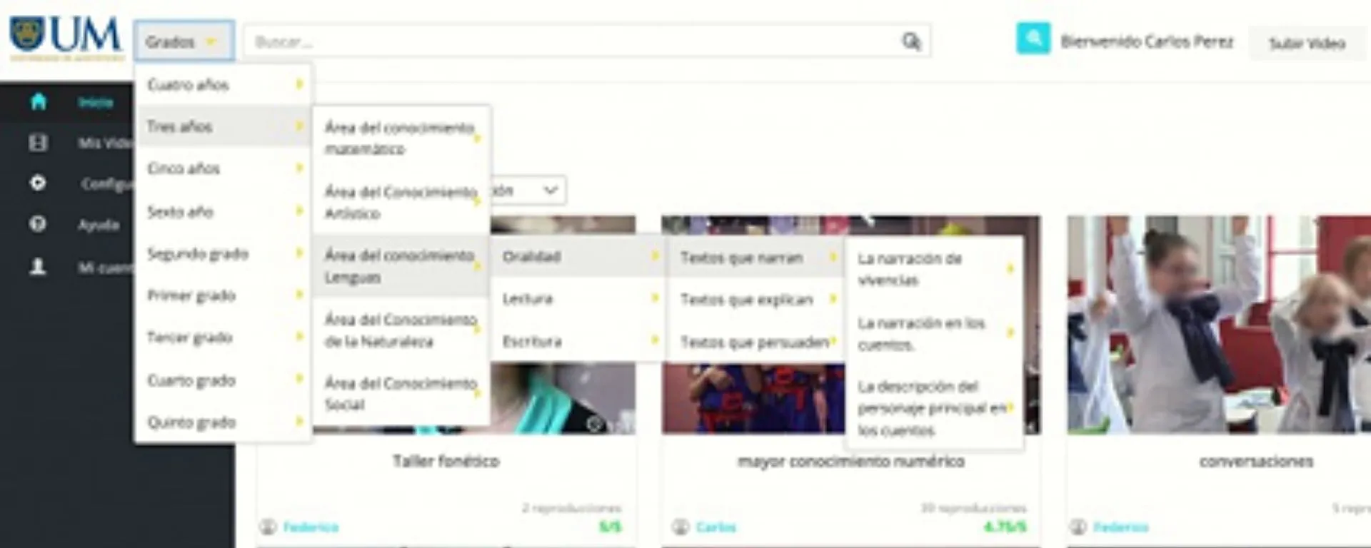 Foto-pantalla de la plataforma Foto-pantalla de la plataforma