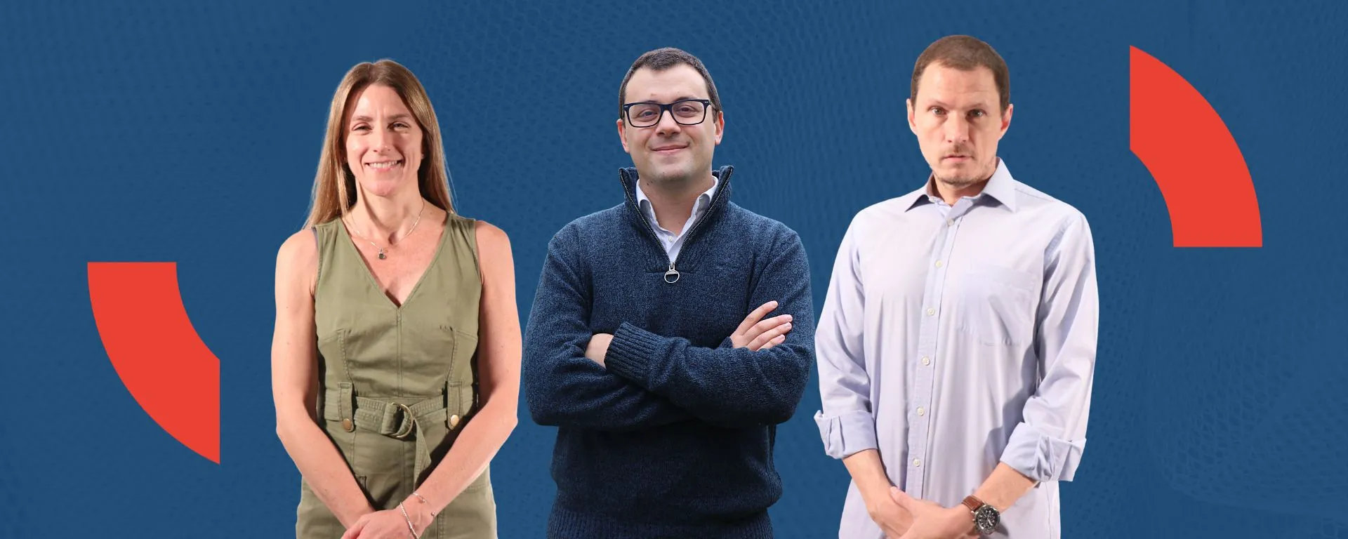 Portada: Profesores de FCEE presentaron investigaciones en LACEA Balsa, Chiovelli y Frache sobre fondo azul